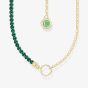 THOMAS SABO Gold Plated Member Charm Green Bead Necklace KE2190-140-6-L45V