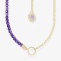 THOMAS SABO Gold Plated Member Charm Violet Bead Necklace KE2190-427-13-L45V