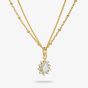 THOMAS SABO Classics 18ct Yellow Gold Plated Cubic Zirconia Double Chain Pendant KE2294-M01-14-L45V