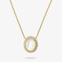 THOMAS SABO Fluid Elegance 18ct Yellow Gold Plated Mother of Pearl & Cubic Zirconia Oval Pendant KE2379-M01-14-L50V