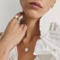 THOMAS SABO Fluid Elegance 18ct Yellow Gold Plated Mother of Pearl & Cubic Zirconia Oval Pendant KE2379-M01-14-L50V