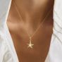 THOMAS SABO Fluid Elegance 18ct Yellow Gold Plated Mother of Pearl Starfish Pendant KE2382-M01-14-L55V