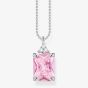 THOMAS SABO Silver & Pink Octagon Cut Cubic Zirconia Necklace KE2089-051-9-L45V