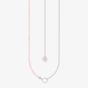 THOMAS SABO Silver Rose Quartz Bead Charm Necklace KE2190-067-9-45