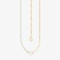 THOMAS SABO Gold Plated Oval Link & Freshwater Pearl Necklace KE2189-430-14-L45