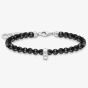 THOMAS SABO Silver & Black Onyx Beaded Charm Bracelet A2097-130-11-L19V