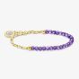 THOMAS SABO Gold Plated Member Charm Violet Bead Bracelet A2130-427-13-L17V