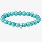 THOMAS SABO Ladies Silver Imitation Turquoise Bead Bracelet X0293-404-17