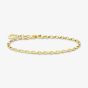 THOMAS SABO Charm Club 18ct Gold Plated Oval Link Belcher Bracelet X0163-413-39