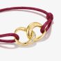THOMAS SABO Together Red Textile Cubic Zirconia Intertwined Bracelet A2236-M03-10