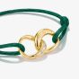 THOMAS SABO Together Green Textile Cubic Zirconia Intertwined Bracelet A2236-M03-6