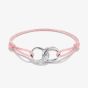 THOMAS SABO Together Pink Textile Cubic Zirconia Intertwined Bracelet A2236-051-9