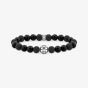 THOMAS SABO Blackened Sterling Silver Obsidian Beaded Bracelet A2145-705-11