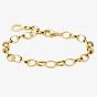 THOMAS SABO 18ct Gold Plated Oval Belcher Charm Bracelet X0031-413-39