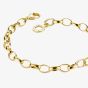 THOMAS SABO 18ct Gold Plated Oval Belcher Charm Bracelet X0031-413-39