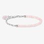 THOMAS SABO Silver Rose Quartz Bead Charm Bracelet A2130-067-9