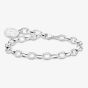 THOMAS SABO Silver White Cold Enamel Wide Link Charm Bracelet X0285-007-21