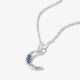 THOMAS SABO Sterling Silver & Blue Crystal Moon Pendant PE1020-166-1