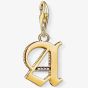 THOMAS SABO Gold Plated Cubic Zirconia A Charm 1607-414-39