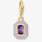 THOMAS SABO Gold Plated Violet Octagon Cold Enamel Charm 2034-565-13