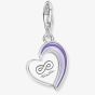 THOMAS SABO Silver Best Friends Purple Cold Enamel Heart Charm 2046-664-13
