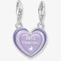 THOMAS SABO Silver Best Friends Purple Cold Enamel Heart Charm 2046-664-13