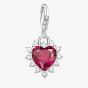 THOMAS SABO As We Love Silver Ruby Cubic Zirconia Heart Dropper Charm 2204-013-10