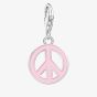 THOMAS SABO Ladies Silver Pink Enamel Peace Sign Charm 2207-007-9