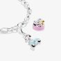 THOMAS SABO Silver & 18ct Gold Plated Peanuts Snoopy & Woodstock in Swim Ring Charm 2244-427-7