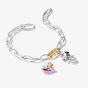THOMAS SABO Silver & 18ct Gold Plated Peanuts Snoopy & Woodstock in Swim Ring Charm 2244-427-7