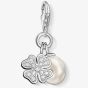 THOMAS SABO Silver Cubic Zirconia Clover and Freshwater Pearl Charm 0831-167-14