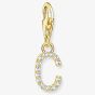 THOMAS SABO Gold Plated Cubic Zirconia Letter C Charm 1966-414-14