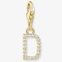 THOMAS SABO Gold Plated Cubic Zirconia Letter D Charm 1967-414-14