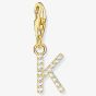 THOMAS SABO Gold Plated Cubic Zirconia Letter K Charm 1974-414-14