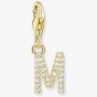 THOMAS SABO Gold Plated Cubic Zirconia Letter M Charm 1976-414-14