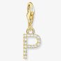 THOMAS SABO Gold Plated Cubic Zirconia Letter P Charm 1979-414-14