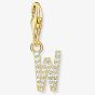 THOMAS SABO Gold Plated Cubic Zirconia Letter W Charm 1986-414-14
