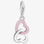 THOMAS SABO Silver Pink Interlocking Heart Charm 2013-007-9