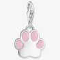 THOMAS SABO Silver Pink Cold Enamel Paw Print Charm 2015-007-9