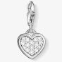 THOMAS SABO Silver Clear Cubic Zirconia Pavé Heart Charm 0967-051-14