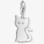 THOMAS SABO Sterling Silver White Cubic Zirconia Plain Cat Charm 1014-051-14