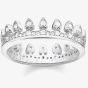 THOMAS SABO Sterling Silver Clear Cubic Zirconia Crown Ring TR2235-051-14