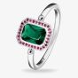 THOMAS SABO Sterling Silver Red and Green Multi-Stone Ring TR2264-348-7
