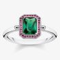 THOMAS SABO Sterling Silver Red and Green Multi-Stone Ring TR2264-348-7
