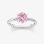 THOMAS SABO Sterling Silver Pink Cubic Zirconia Solitaire Ring TR2474-051-9