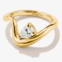 THOMAS SABO Fluid Elegance 18ct Yellow Gold Plated Cubic Zirconia Wave Ring TR2543-M01-14