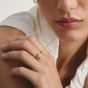 THOMAS SABO Fluid Elegance 18ct Yellow Gold Plated Cubic Zirconia Wave Ring TR2543-M01-14