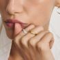 THOMAS SABO Fluid Elegance 18ct Yellow Gold Plated Wave Ring TR2544-M01-39