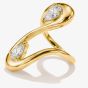 THOMAS SABO Fluid Elegance 18ct Yellow Gold Plated Cubic Zirconia Wave Ring TR2545-M01-14