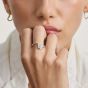 THOMAS SABO Fluid Elegance Sterling Silver Cubic Zirconia Wave Ring TR2543-051-14
